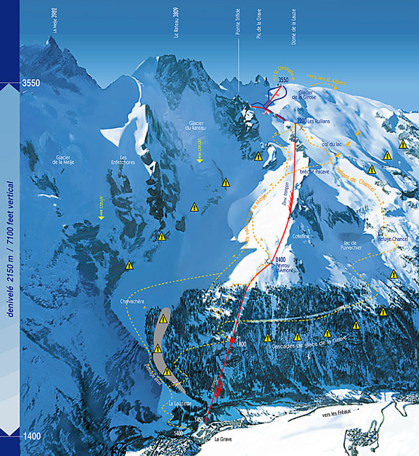 thats right, there is not piste on the la grave piste map