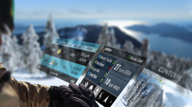 Heads Up Display skiing and snowboarding goggles
