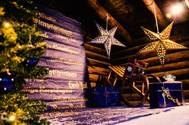 Festive decorations at Saas Fee Christmas Markets