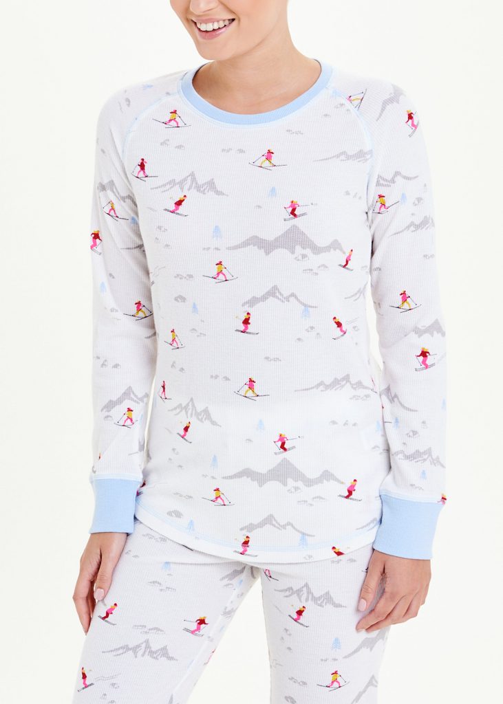 Womens ski print pajamas