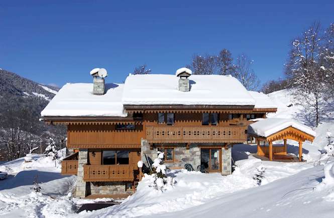 Chalet Marielaine in Meribel covered in snow in winter