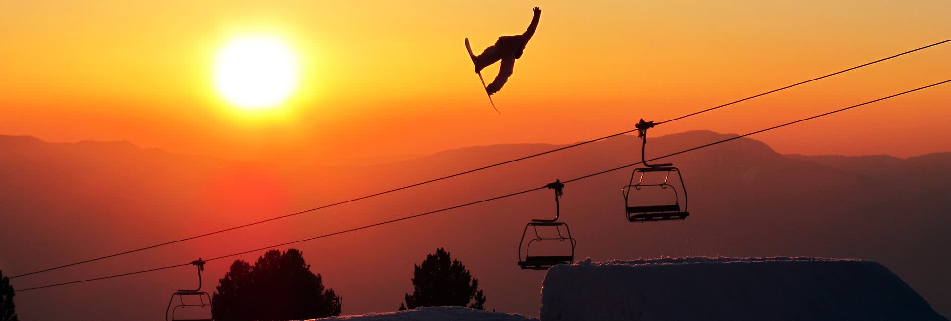 chamrousse snowboard sunset