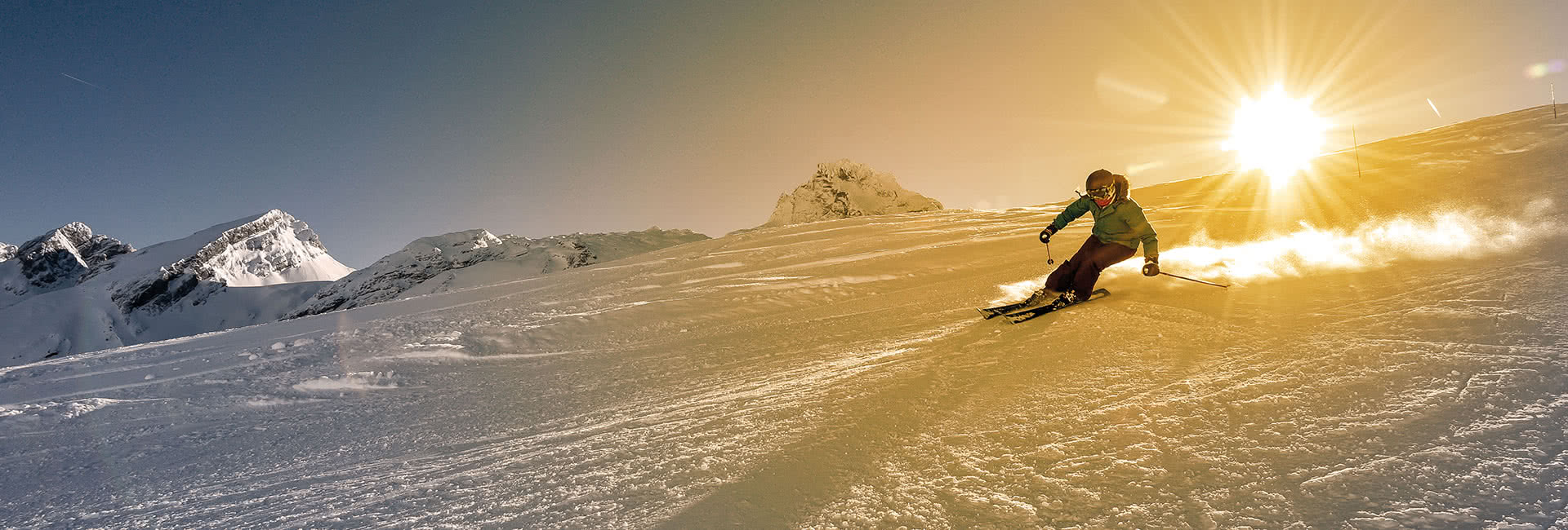 ski coucher de soleil   le gd bornand d machet