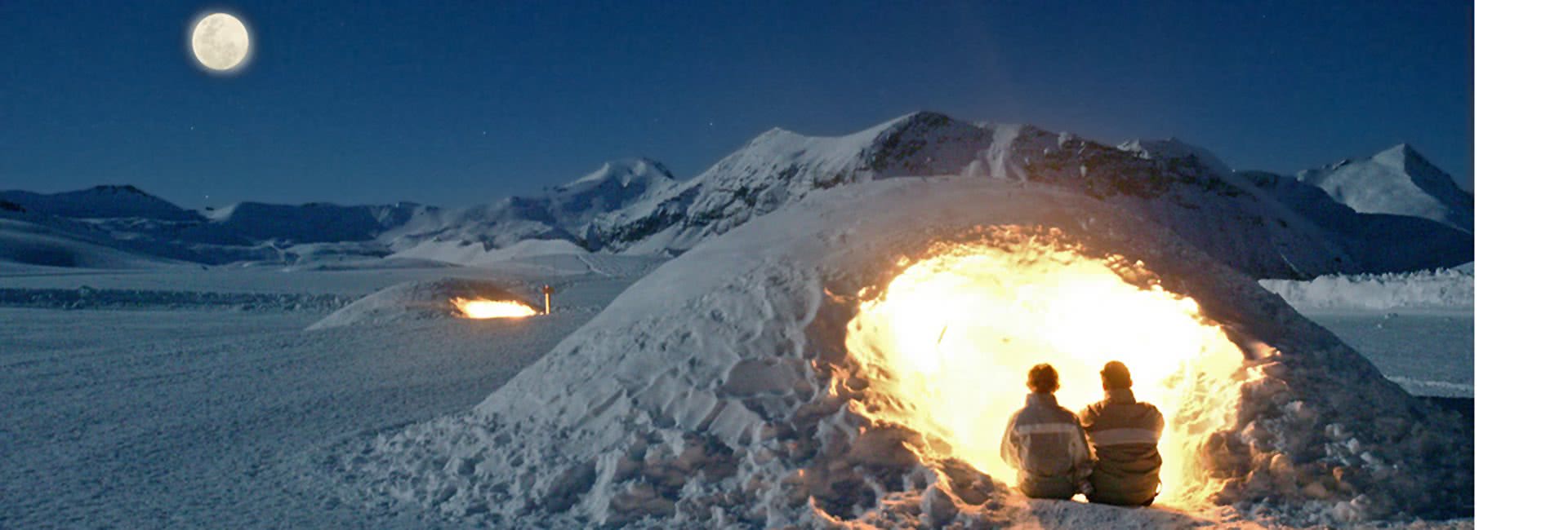 orcieres 1850 igloo night