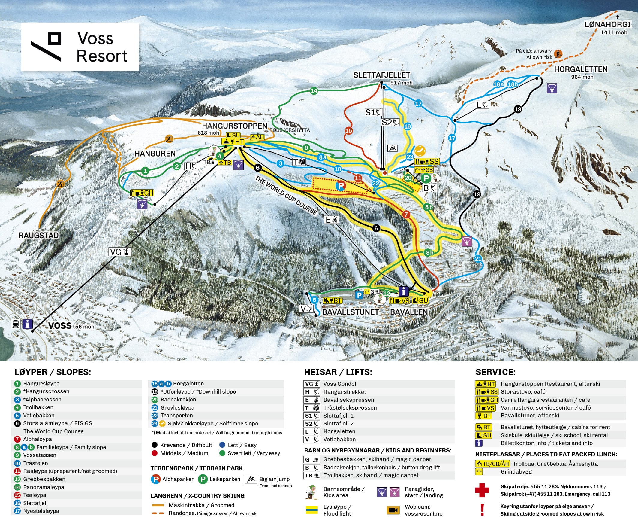 Voss piste map
