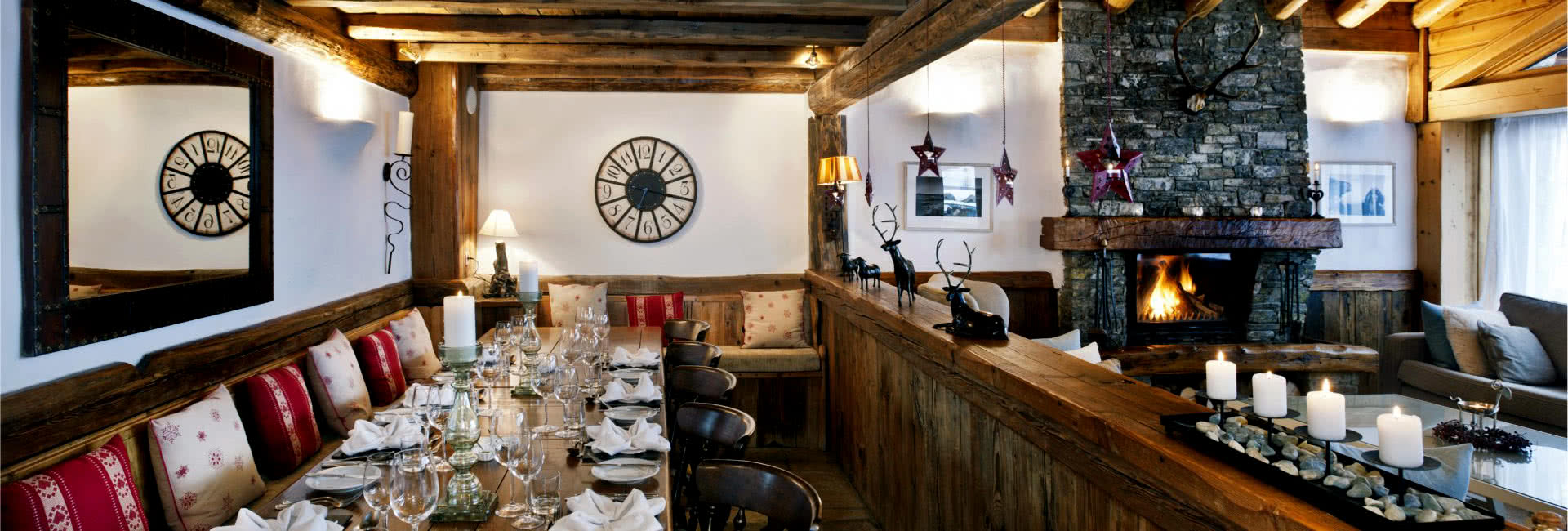chalet mistral dining fire