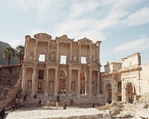A historical sight of ancient ruins of Ephesus