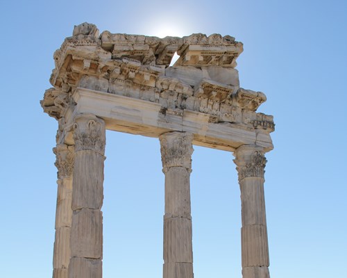Grey Pergamum column on a historical site