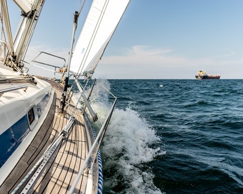 Sailing Yacht Speeding Through The Ocean