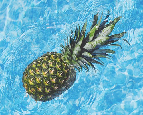 Pineapple in the swimming pool